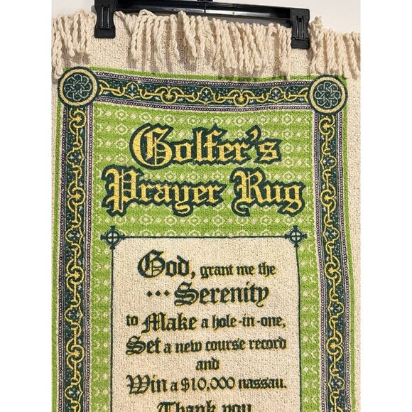 Golfer's Prayer Rug 19"x31" Golf Gift Man Cave Irish Blessing Masters Augusta - Picture 7 of 7